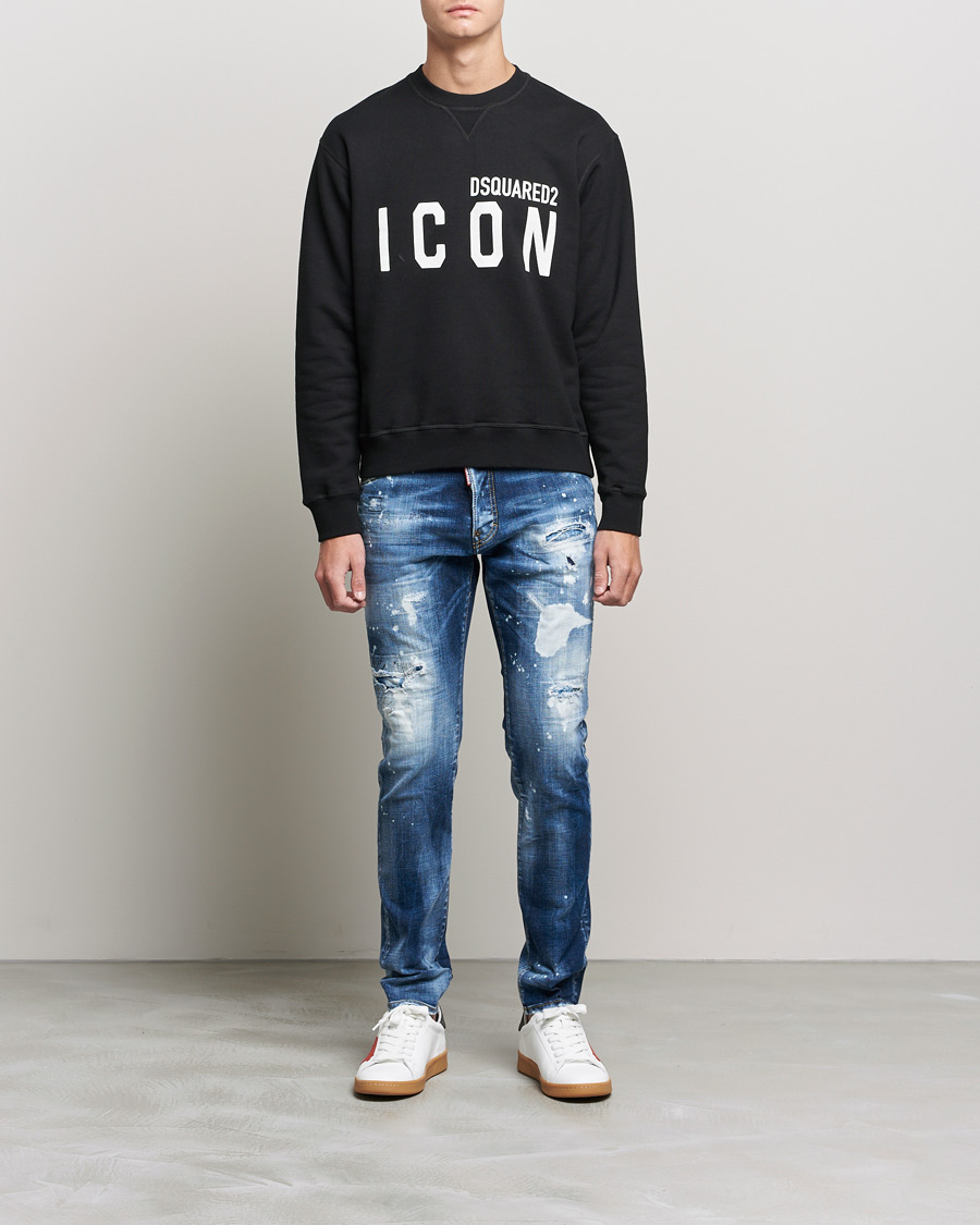 Men | Sweaters & Knitwear | Dsquared2 | Icon Logo Sweatshirt  Black
