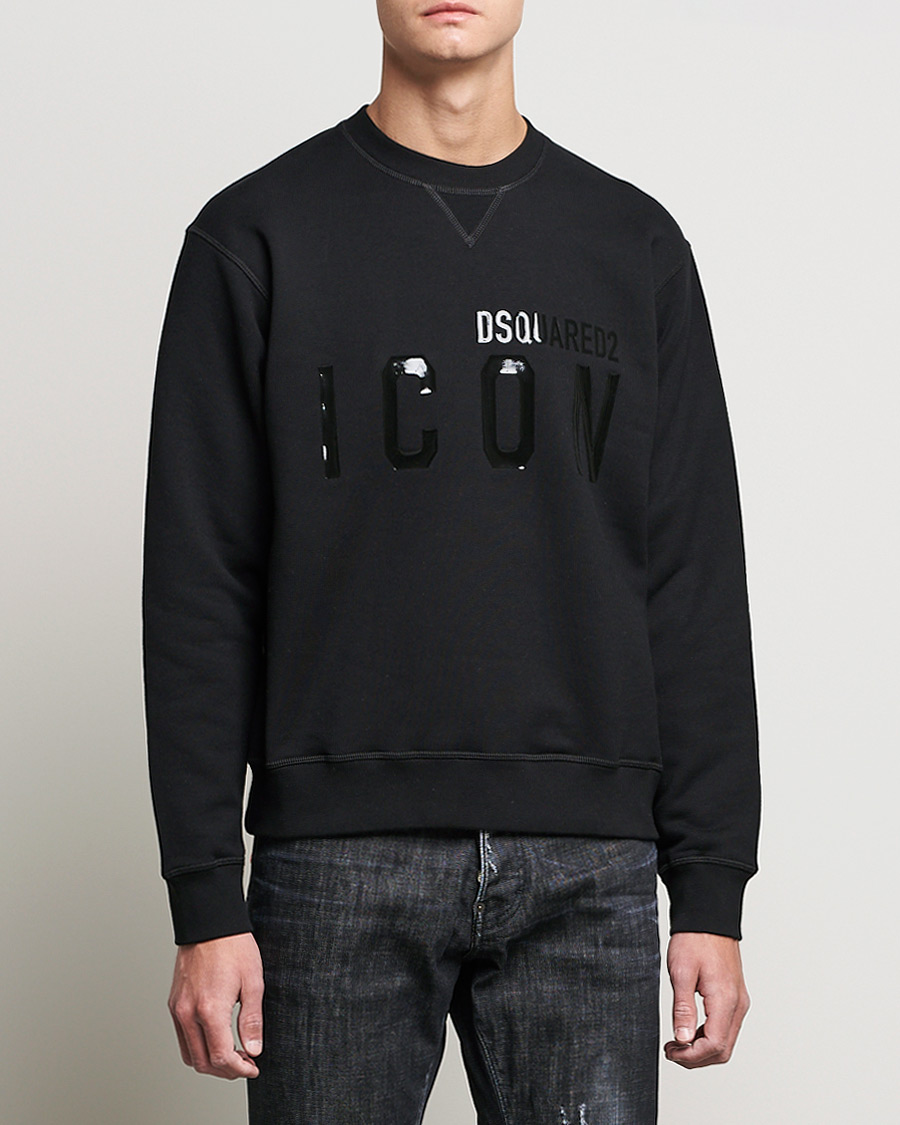 Men | Sweaters & Knitwear | Dsquared2 | Icon Tonal Logo Sweatshirt Black