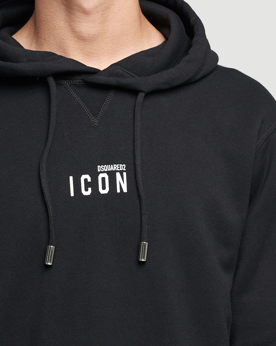 Men | Sweaters & Knitwear | Dsquared2 | Icon small Logo Hoodie Black