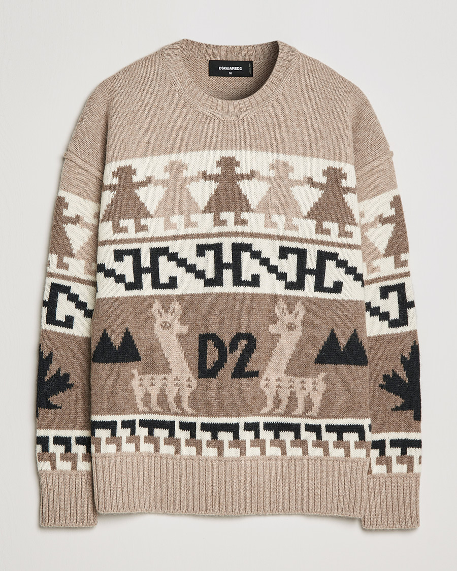 Men |  | Dsquared2 | Llamas Heavy knitted Sweater Beige