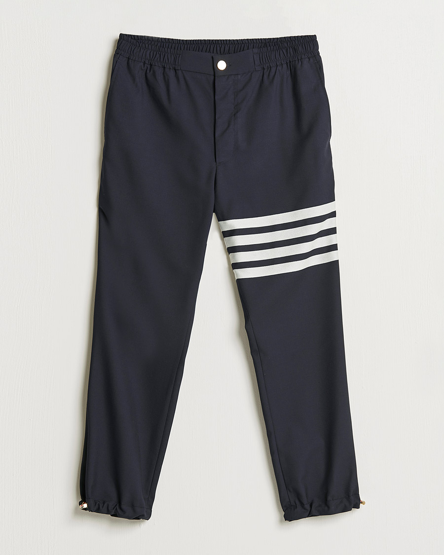 Men | Trousers | Thom Browne | 4 Bar Wool Track Trousers Navy