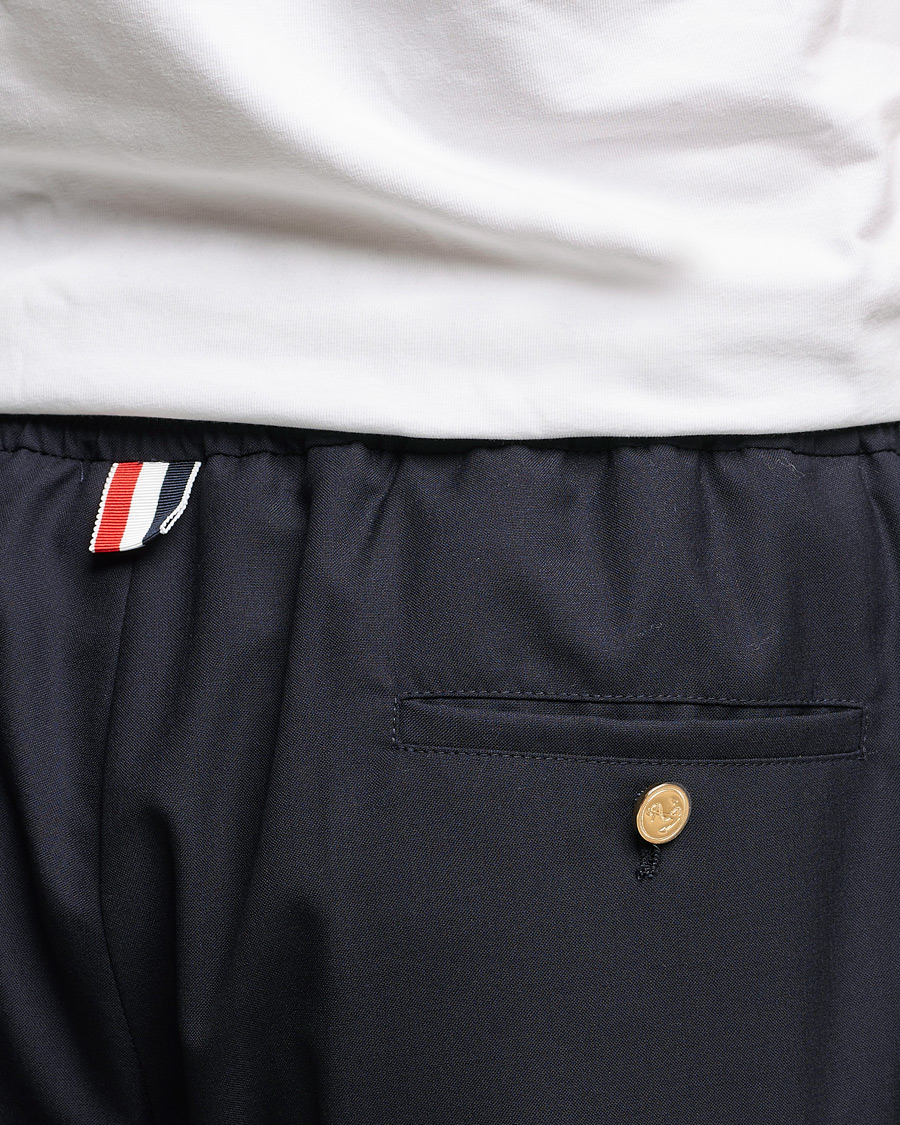 Men | Trousers | Thom Browne | 4 Bar Wool Track Trousers Navy