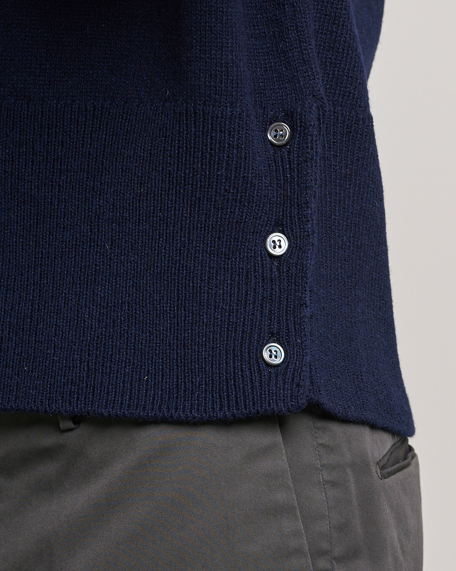 Men | Sweaters & Knitwear | Thom Browne | 4 Bar Shetland Pullover Navy