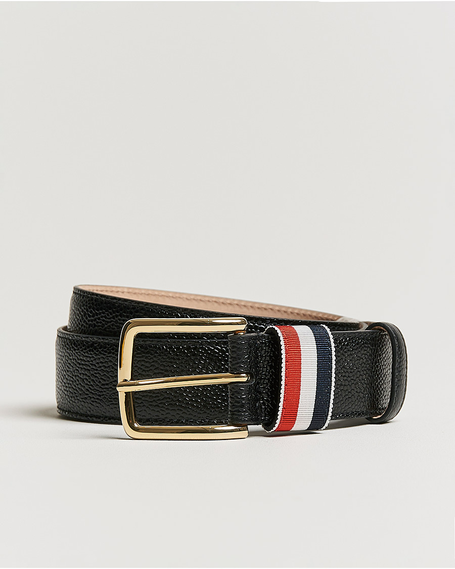 Men | Thom Browne Grain Leather Belt Black | Thom Browne | Grain Leather Belt Black