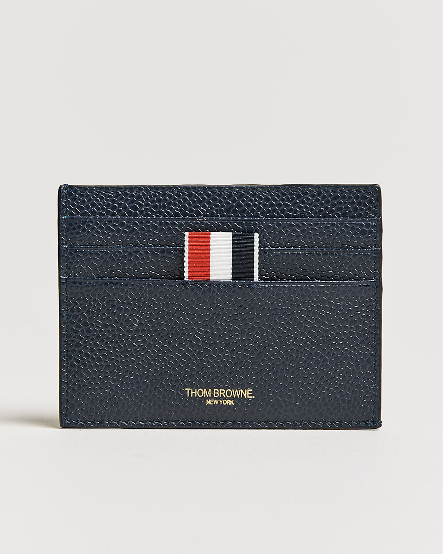 Men | Thom Browne 4 Bar Card Holder Navy Calf | Thom Browne | 4 Bar Card Holder Navy Calf