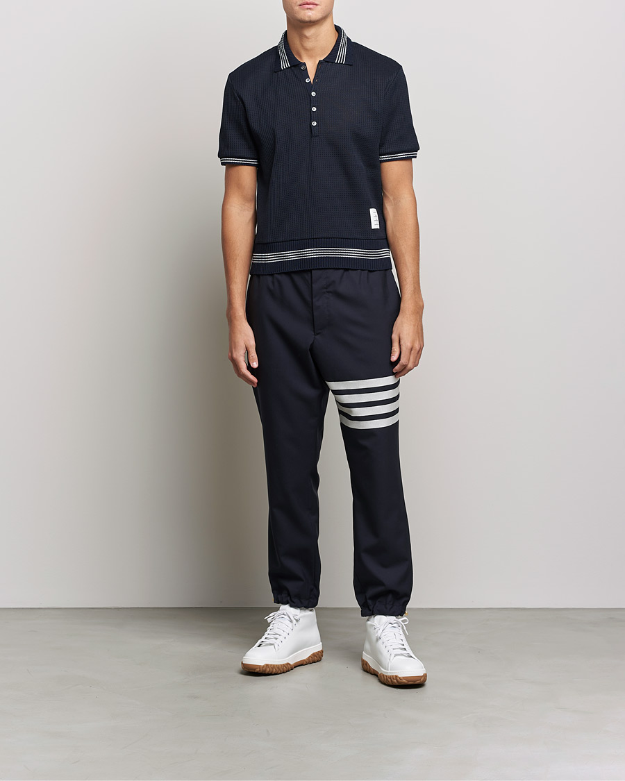 Men | Polo Shirts | Thom Browne | Rib Cuff Polo Navy