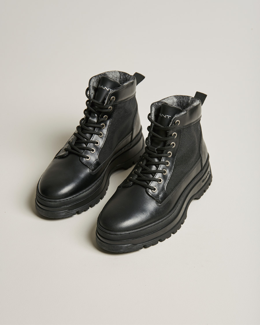 Men | GANT St Grip Mid Lace Boot Black | GANT | St Grip Mid Lace Boot Black