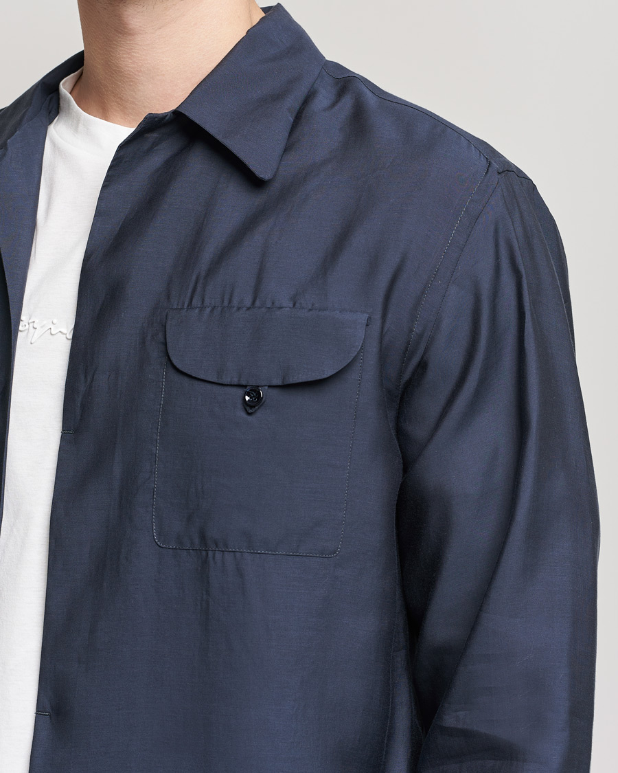 Giorgio Armani Double Pocket Overshirt Navy at CareOfCarl.com