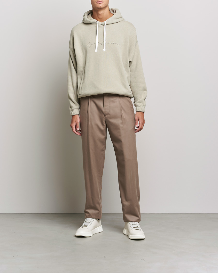 Men | Sweaters & Knitwear | Giorgio Armani | Heavy Cotton Hoodie Beige