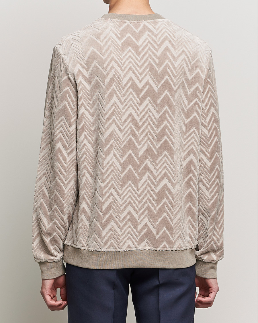 Men | Sweaters & Knitwear | Giorgio Armani | Velvet Jersey Chevron Sweater Beige