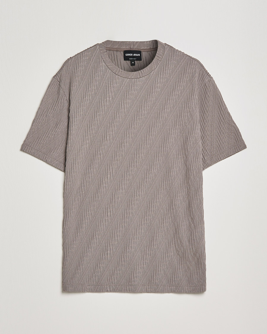Men | T-Shirts | Giorgio Armani | Cashmere Blend Chevron T-Shirt Beige