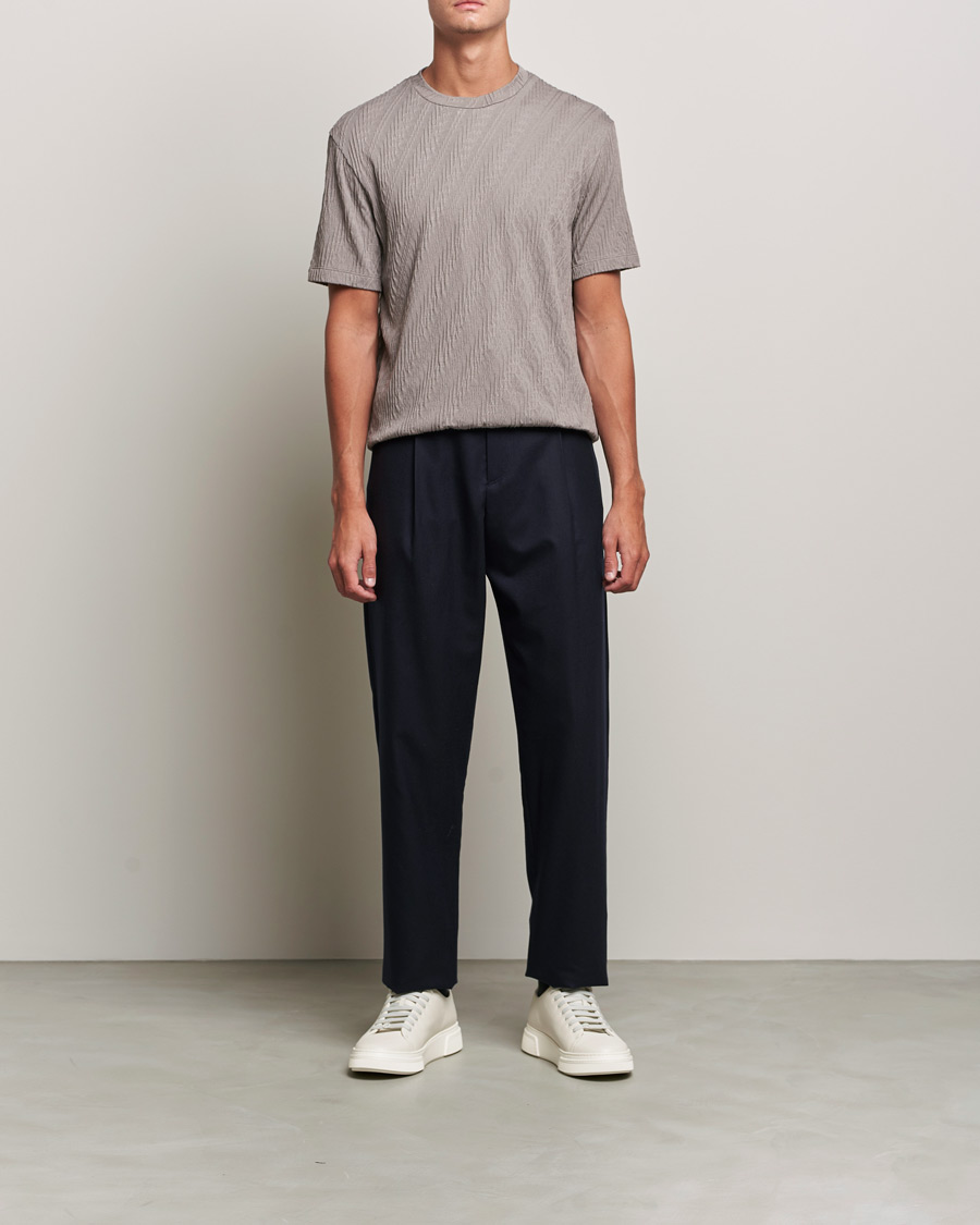 Men | T-Shirts | Giorgio Armani | Cashmere Blend Chevron T-Shirt Beige