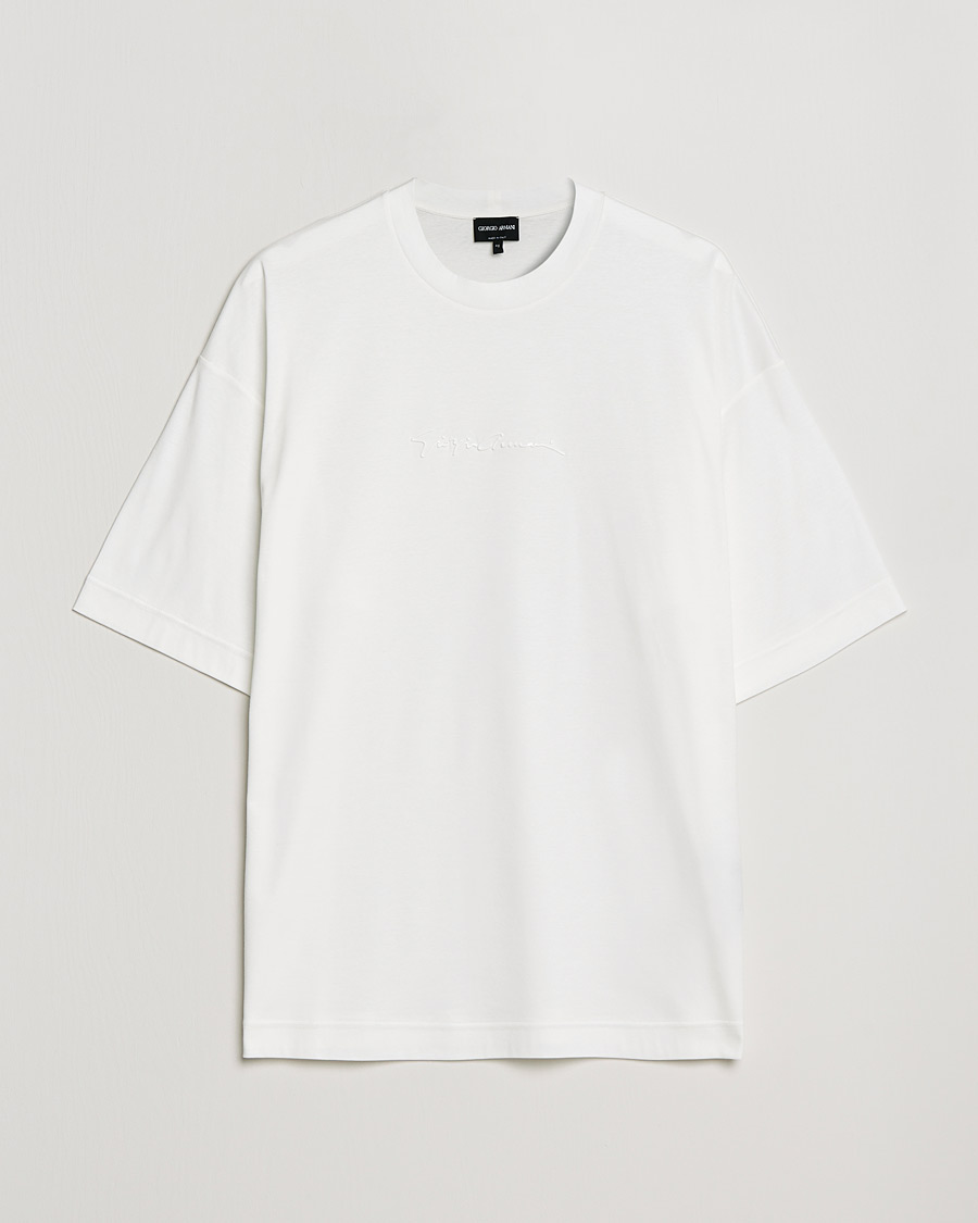 Men | T-Shirts | Giorgio Armani | Short Sleeve Signature T-Shirt White
