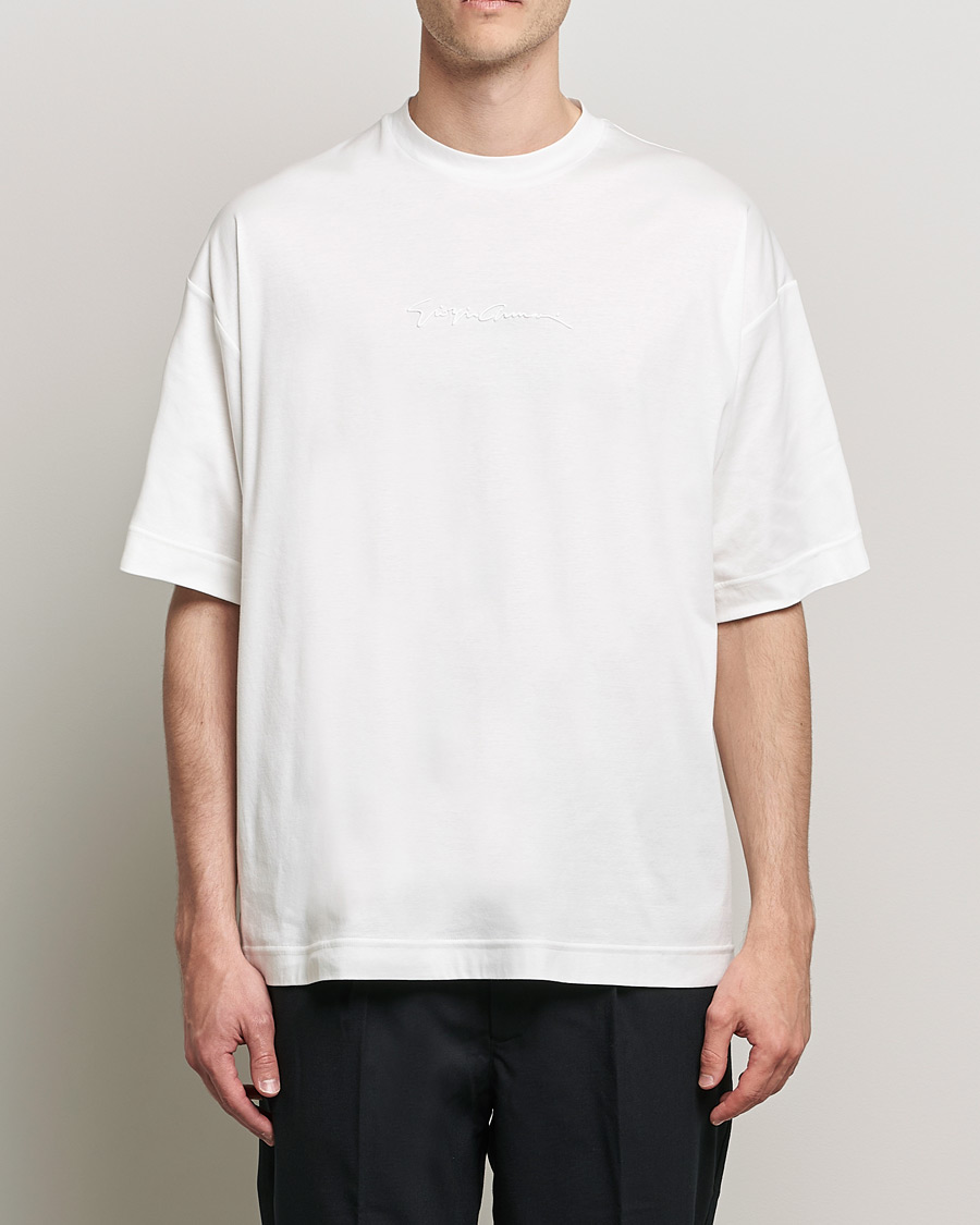 Men | T-Shirts | Giorgio Armani | Short Sleeve Signature T-Shirt White