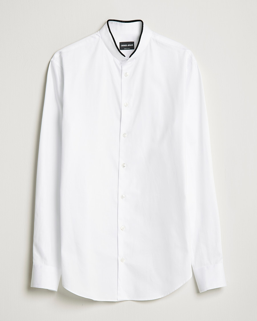 Men |  | Giorgio Armani | Poplin Guru Collar Shirt White