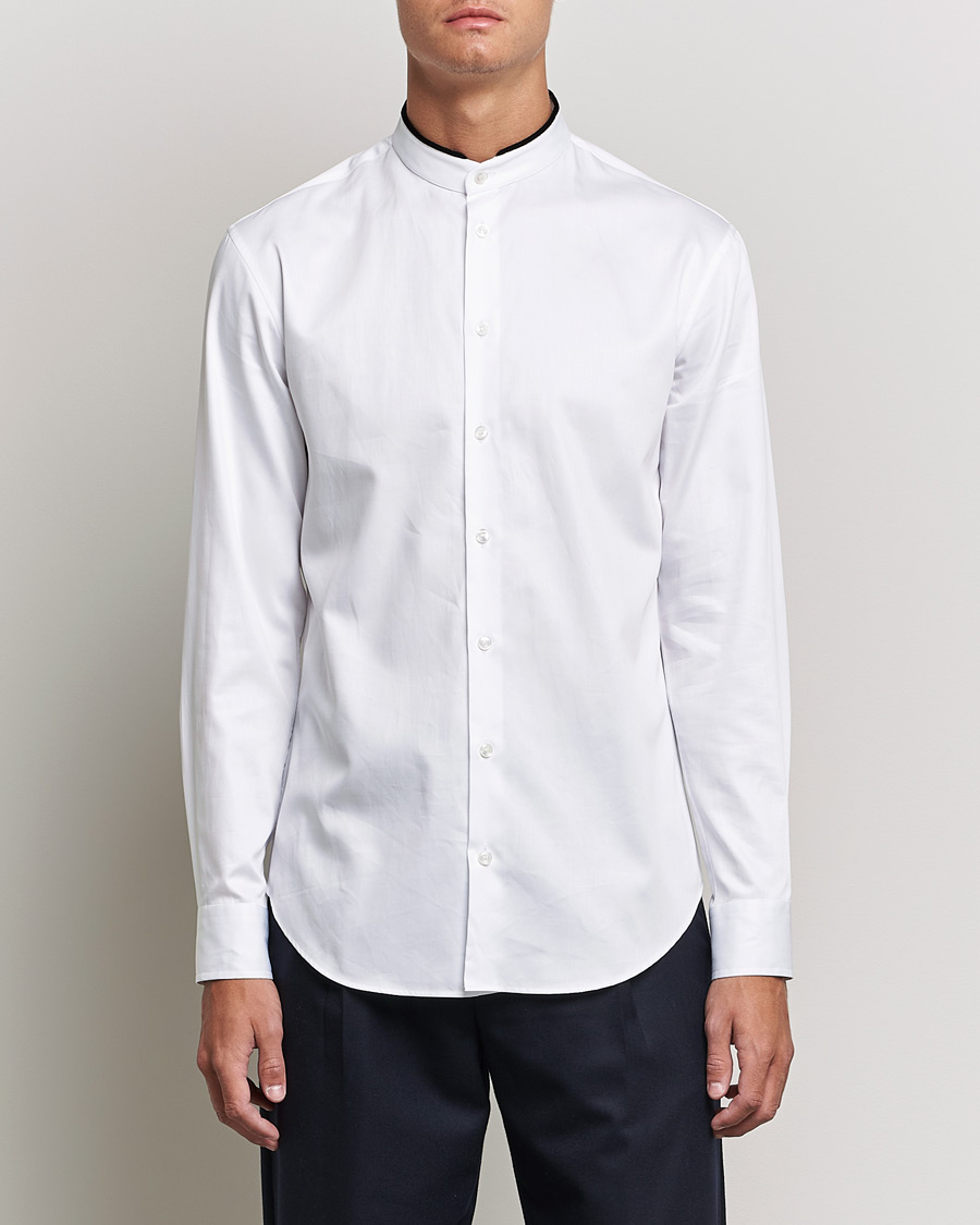 Men |  | Giorgio Armani | Poplin Guru Collar Shirt White