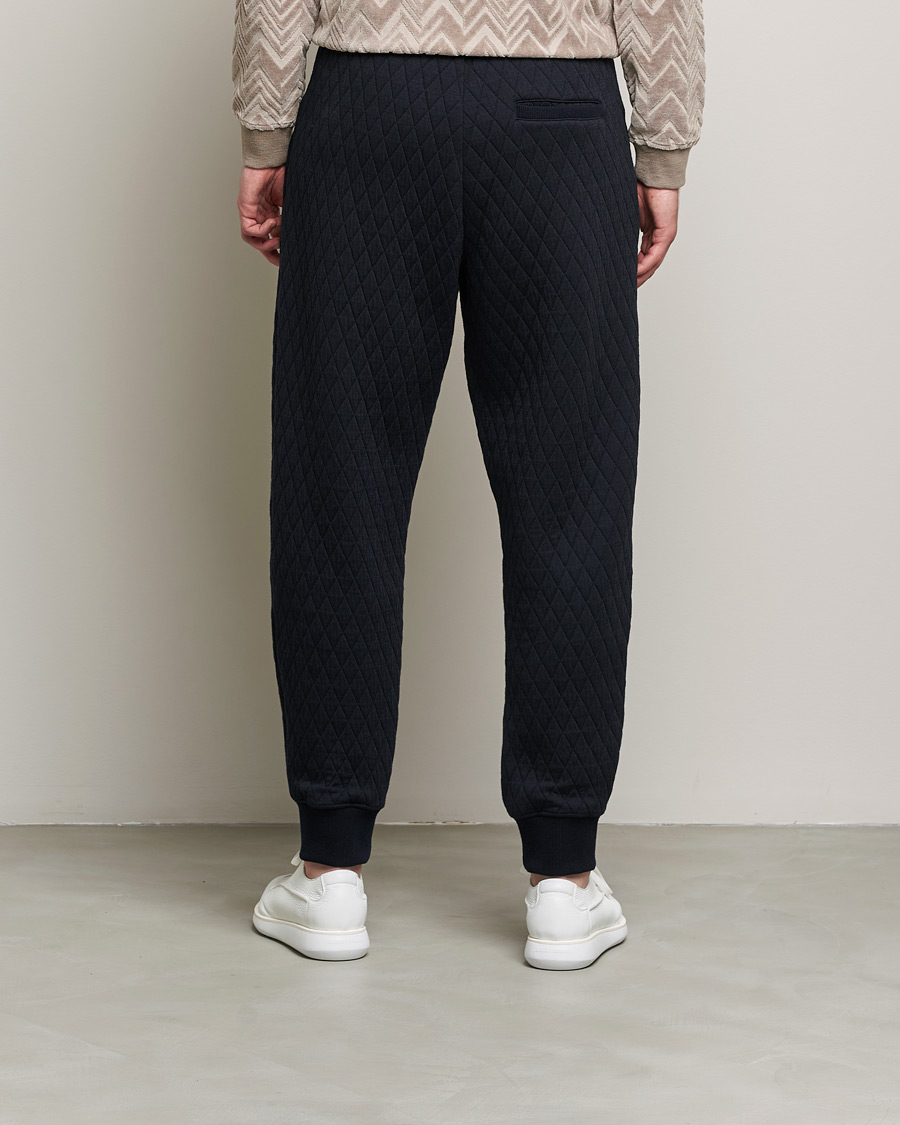 Men | Trousers | Giorgio Armani | Diamond Quilted Joggers Navy