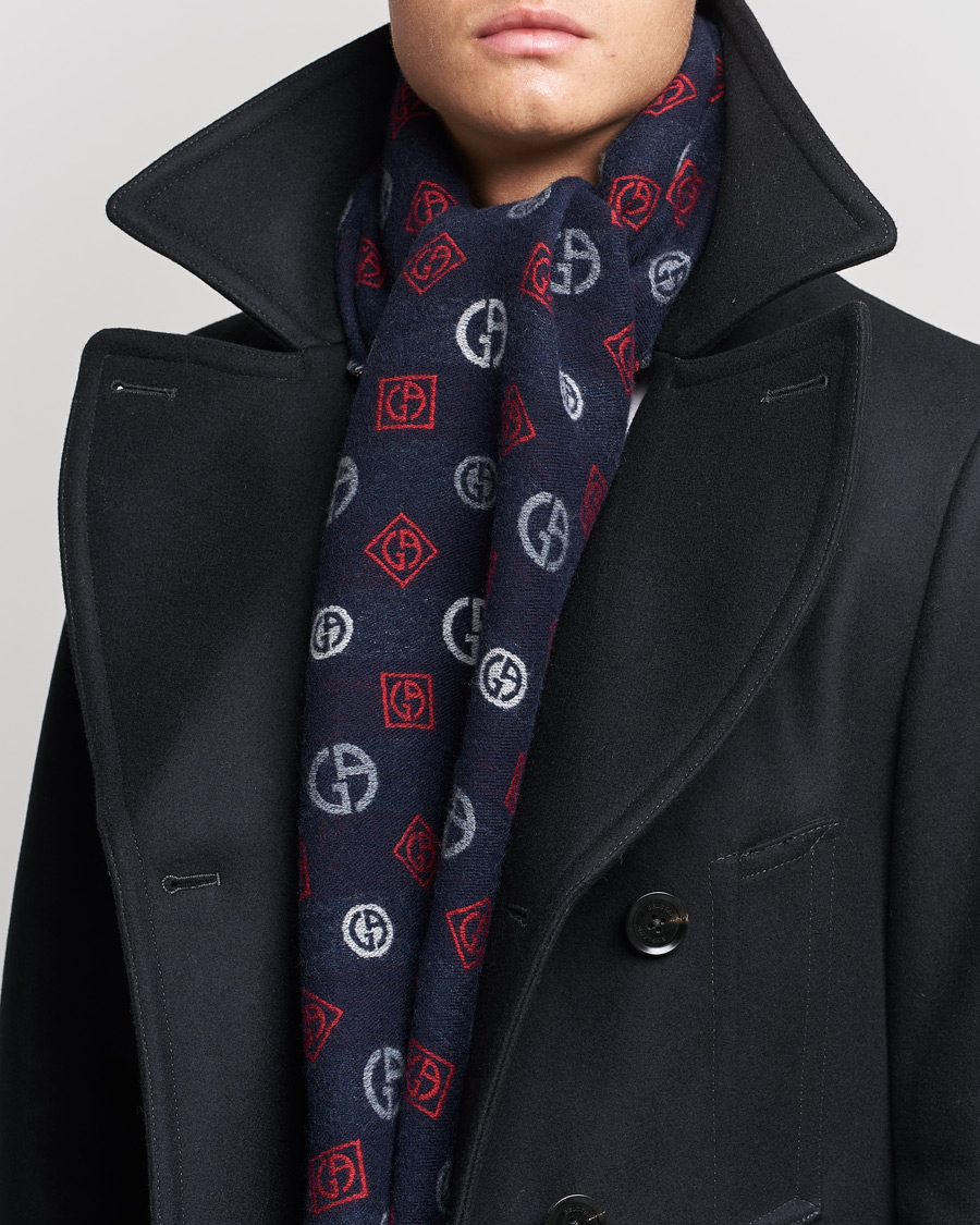 Men | Giorgio Armani Cashmere/Silk Scarf Navy | Giorgio Armani | Cashmere/Silk Scarf Navy