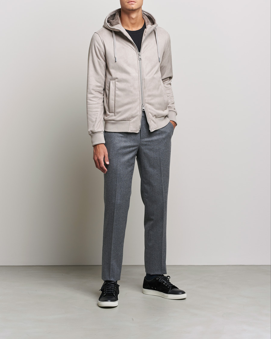 Men | Coats & Jackets | Herno | Faux Suede Jacket Light Grey