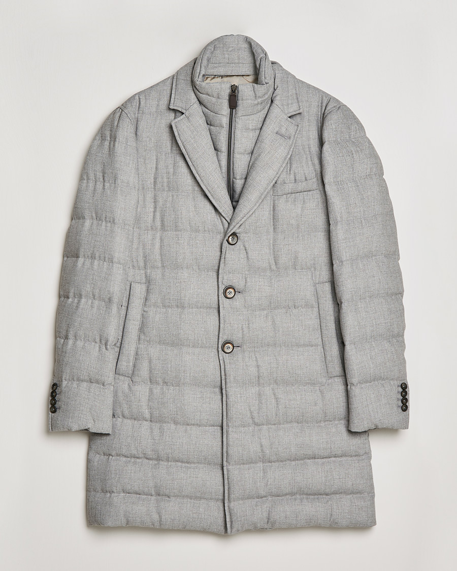 Men |  | Herno | Flannel Down Coat Light Grey