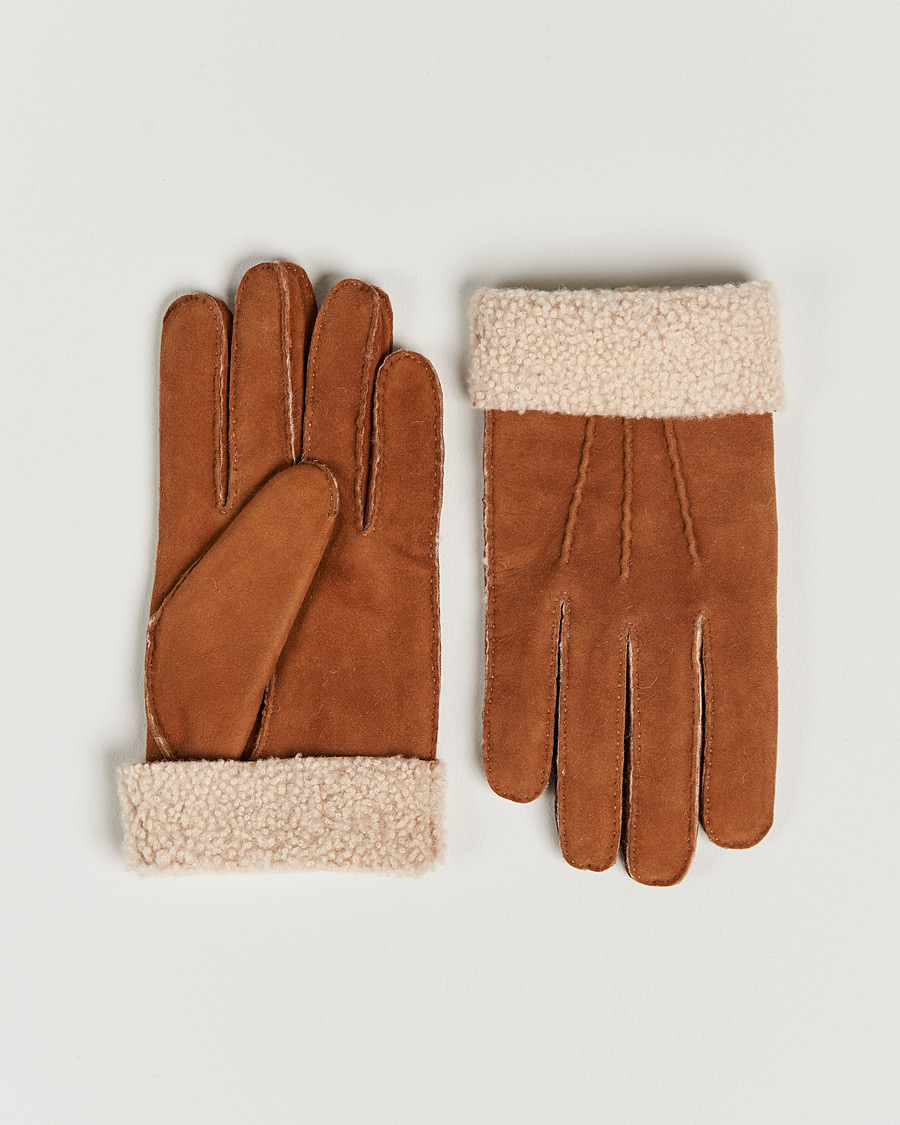 Men | Gloves | Hestra | Bernard Lambskin Suede Glove Cognac