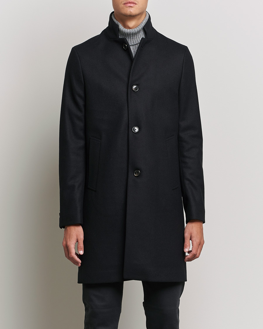 Men | Coats | J.Lindeberg | Holger 2.0 Melton Coat Black