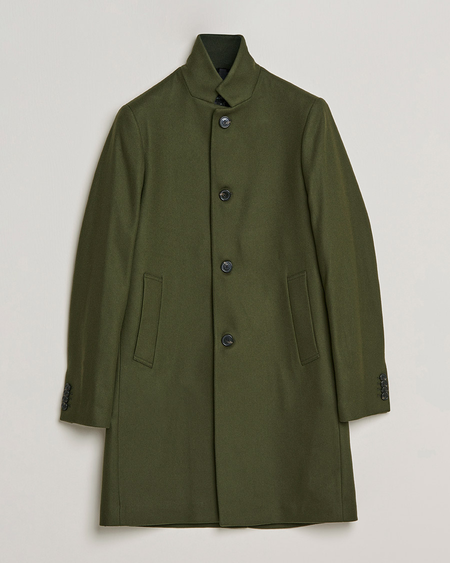 Men | Coats & Jackets | J.Lindeberg | Holger 2.0 Melton Coat Forest Green