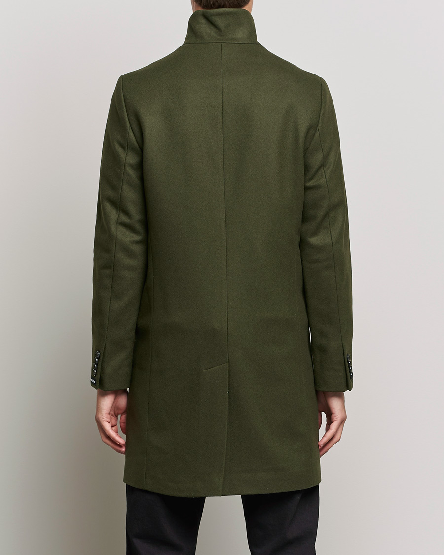 Men | Coats & Jackets | J.Lindeberg | Holger 2.0 Melton Coat Forest Green