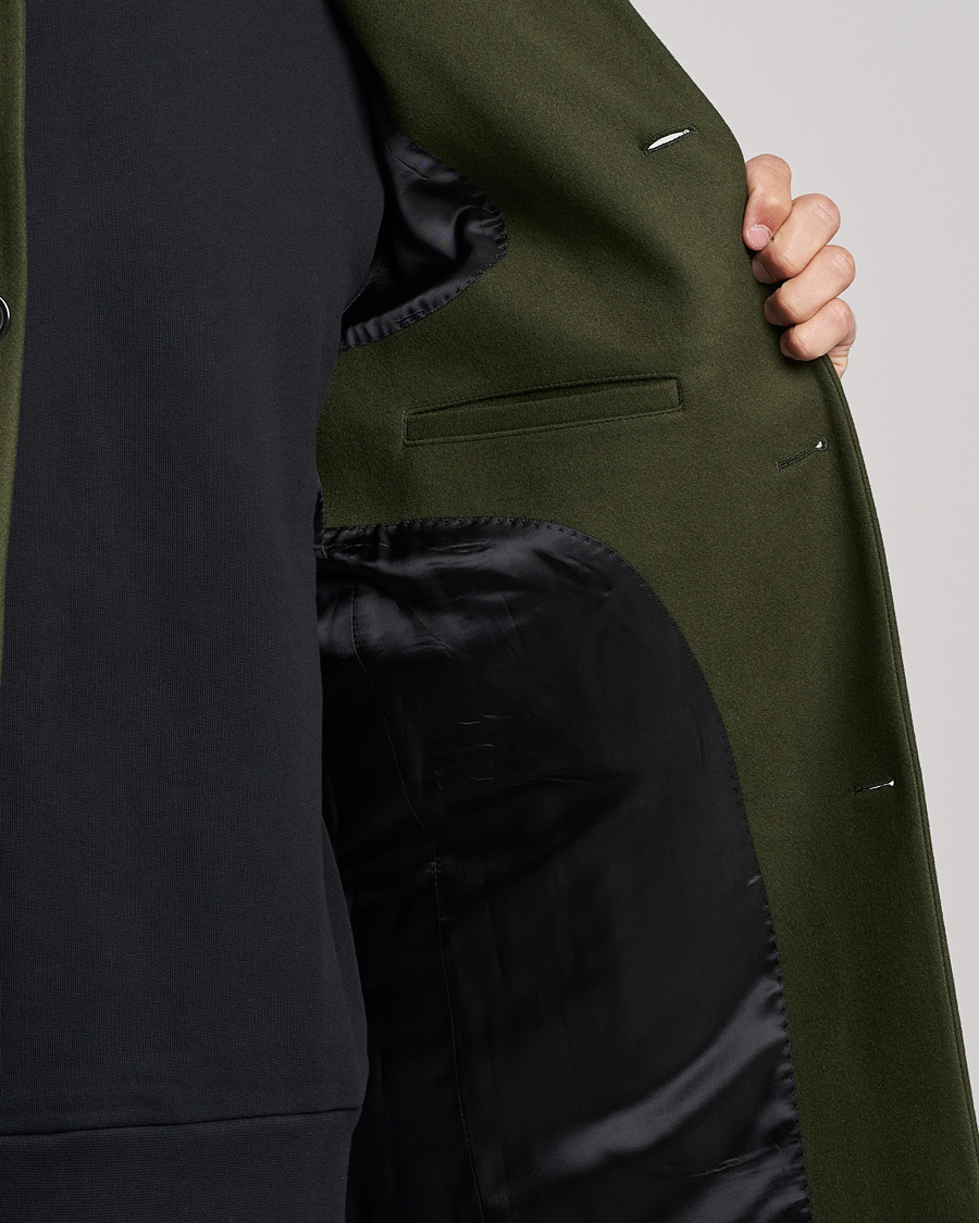 Men | Coats & Jackets | J.Lindeberg | Holger 2.0 Melton Coat Forest Green