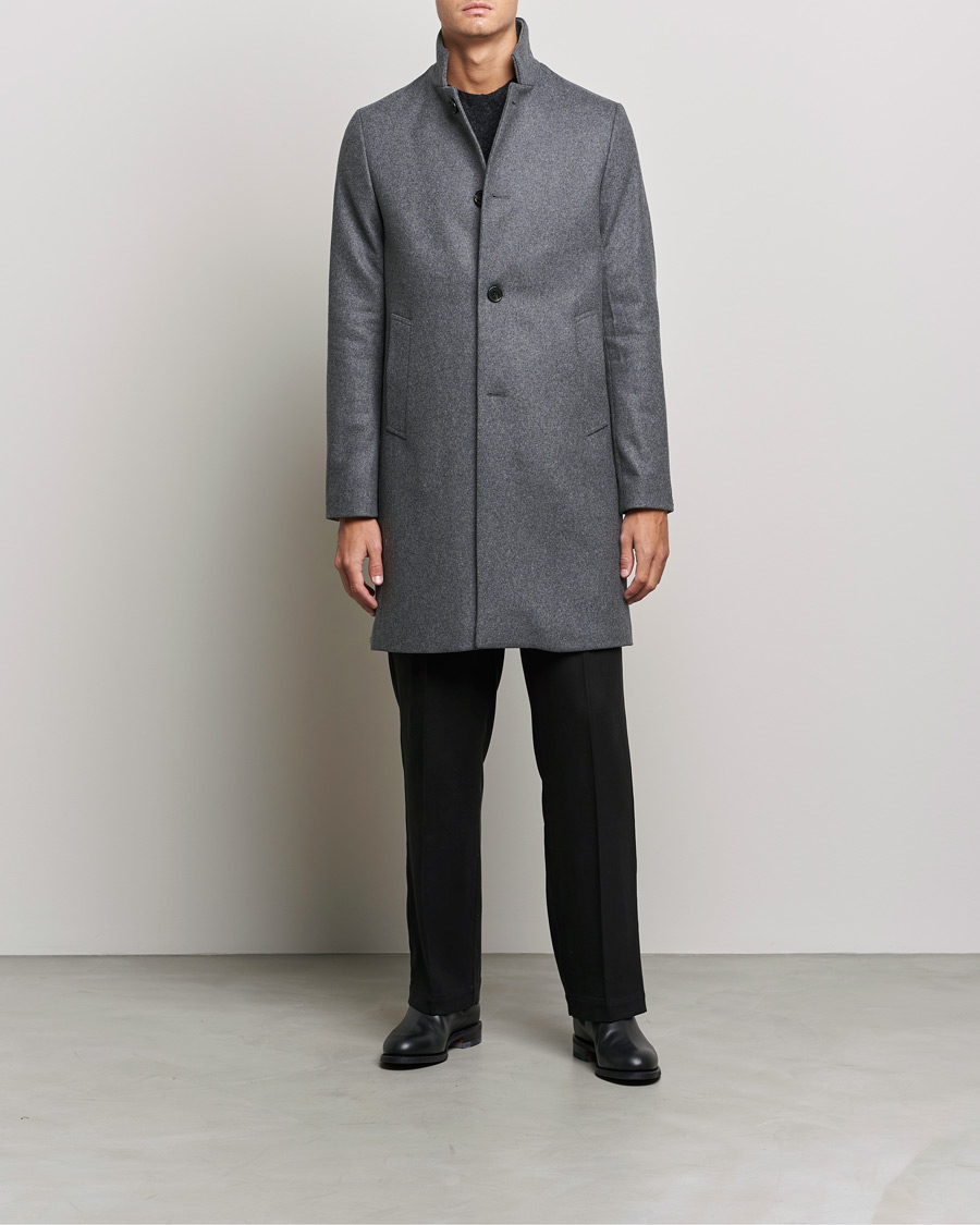 Men | Coats & Jackets | J.Lindeberg | Holger 2.0 Melton Coat Volcanic Ash