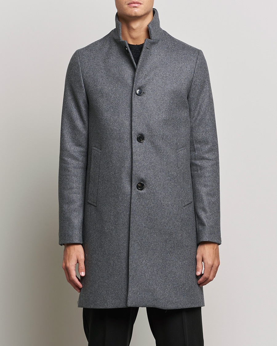 Men | Coats & Jackets | J.Lindeberg | Holger 2.0 Melton Coat Volcanic Ash