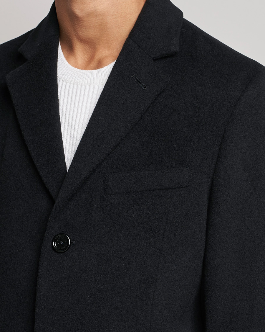 Men | Coats & Jackets | J.Lindeberg | Burke Wool/Cashmere Coat Black