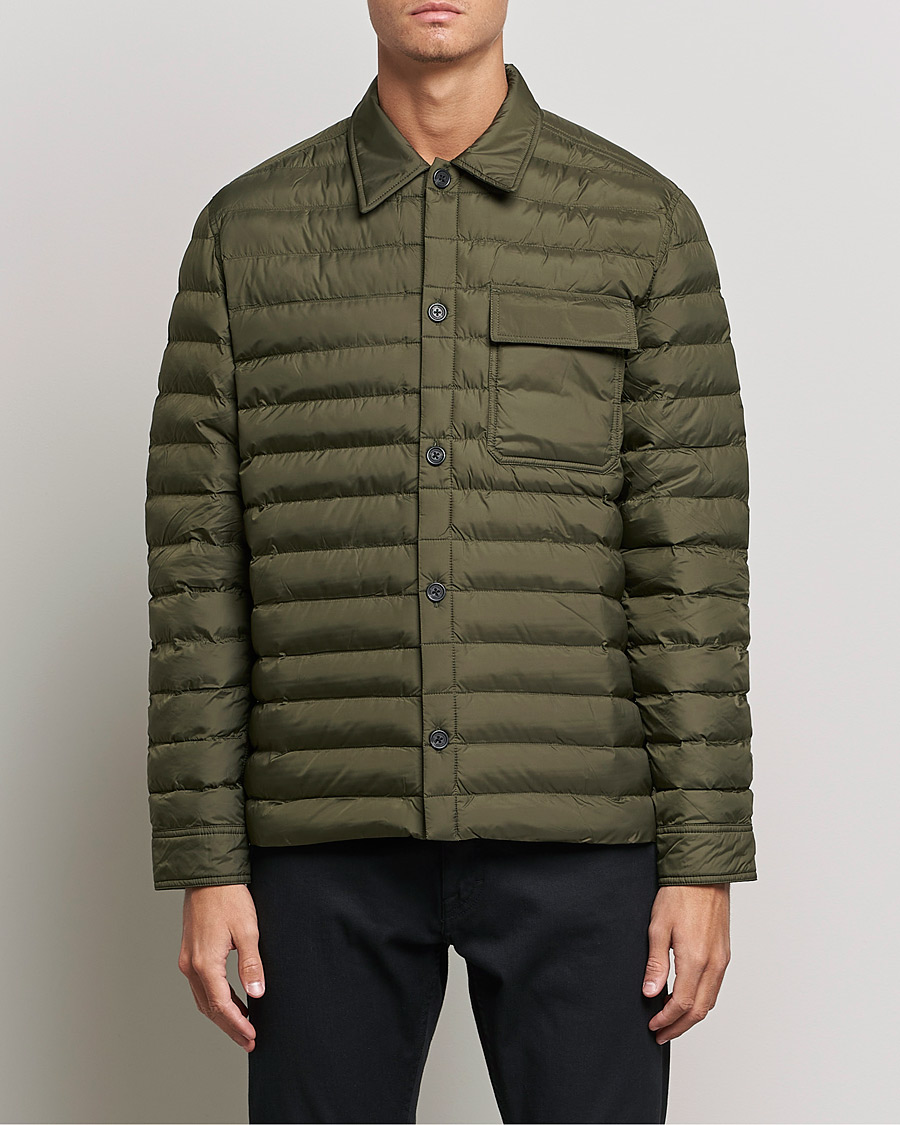 Men | Shirts | J.Lindeberg | Gorman Quilted Overshirt Forest Green