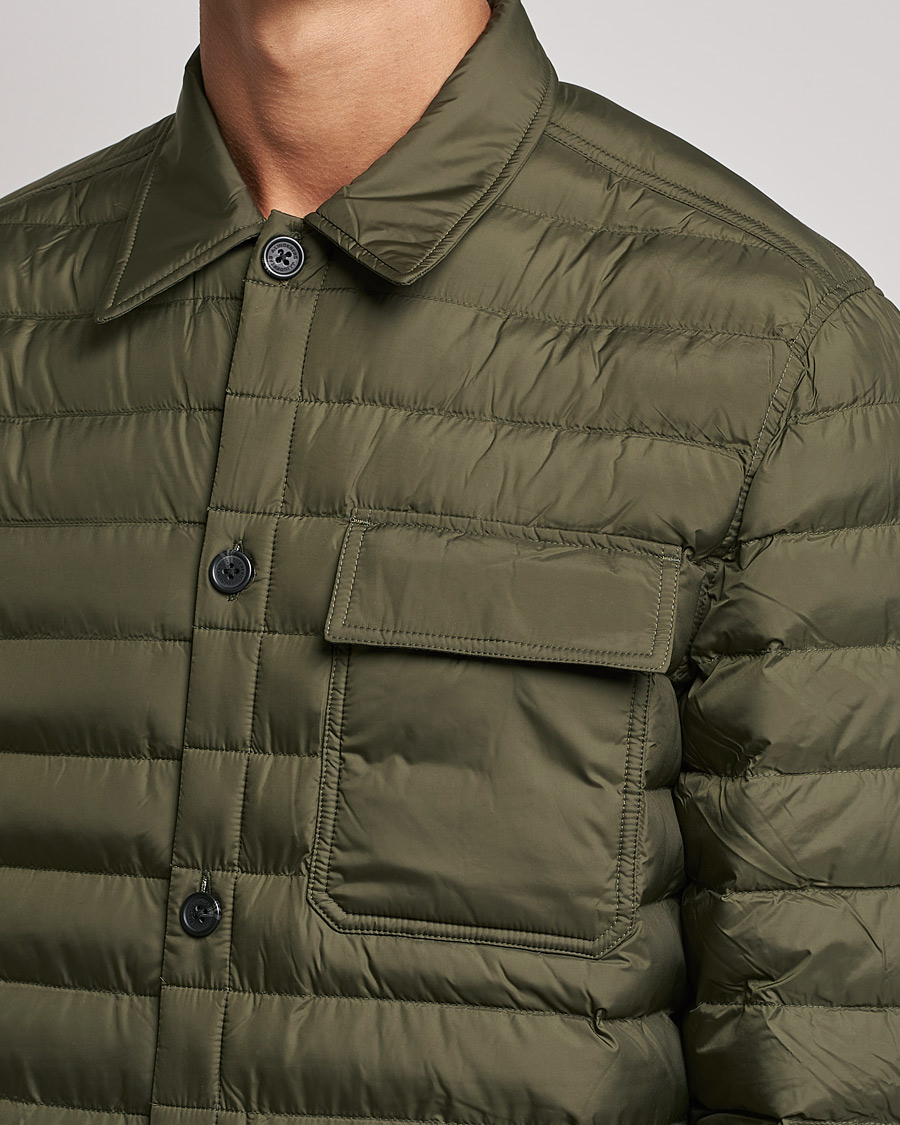 Men | Shirts | J.Lindeberg | Gorman Quilted Overshirt Forest Green