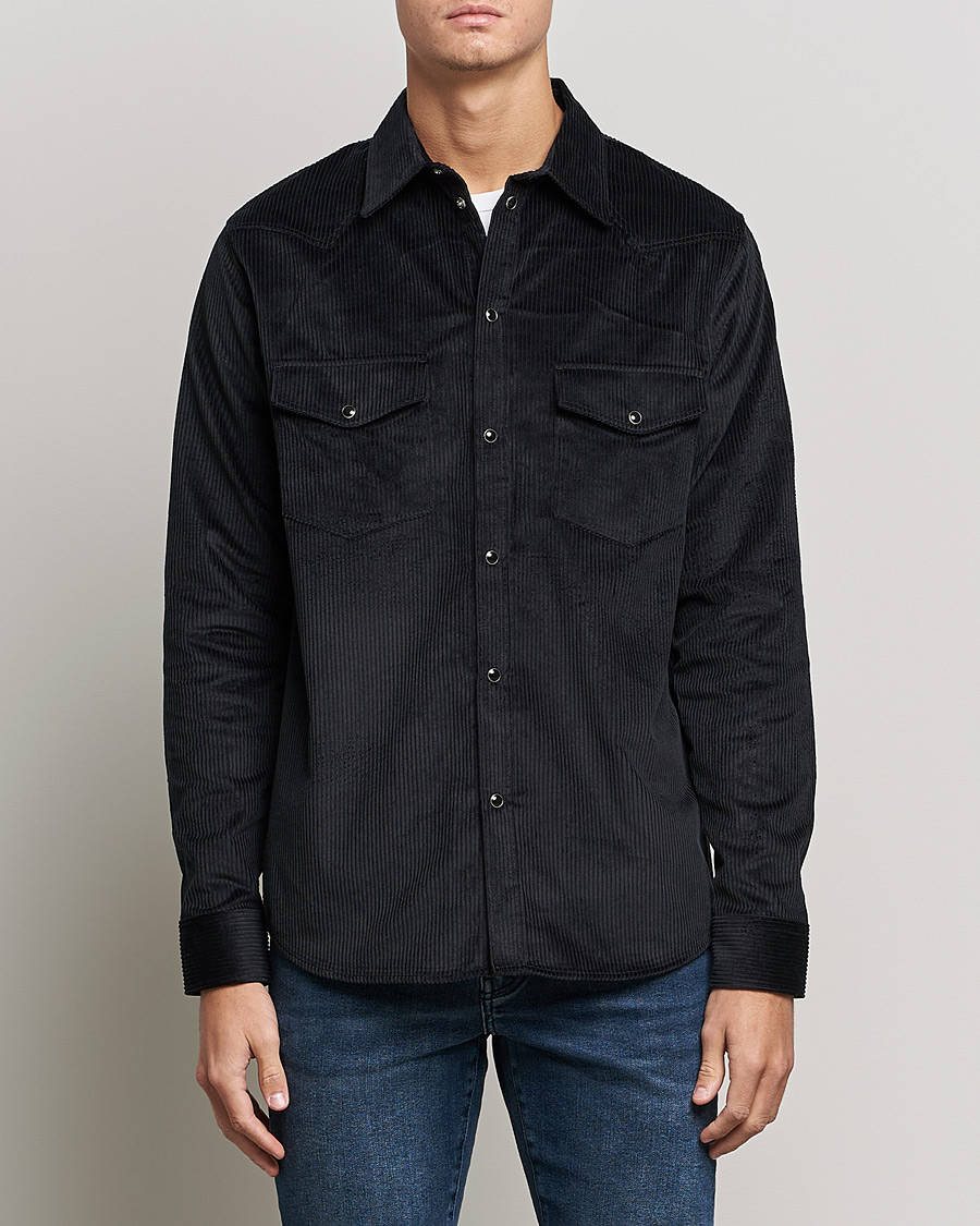 Men | Shirts | J.Lindeberg | Tarp Cord Western Overshirt Black