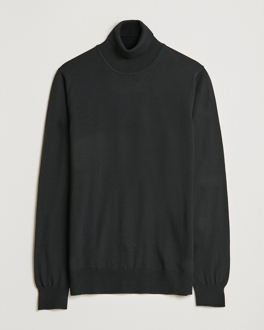 Men | Sweaters & Knitwear | J.Lindeberg | Lyd True Merino Polo Black
