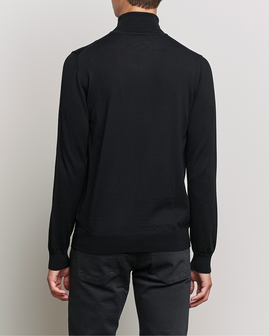 Men | Sweaters & Knitwear | J.Lindeberg | Lyd True Merino Polo Black