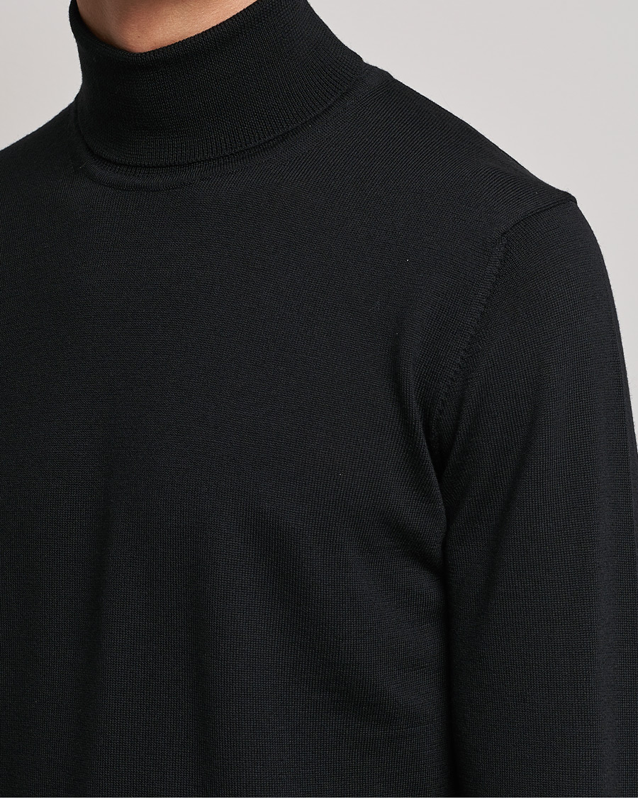 Men | Sweaters & Knitwear | J.Lindeberg | Lyd True Merino Polo Black
