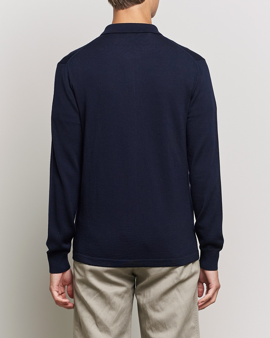 Men | Sweaters & Knitwear | J.Lindeberg | Nyle True Merino Zip Cardigan Navy