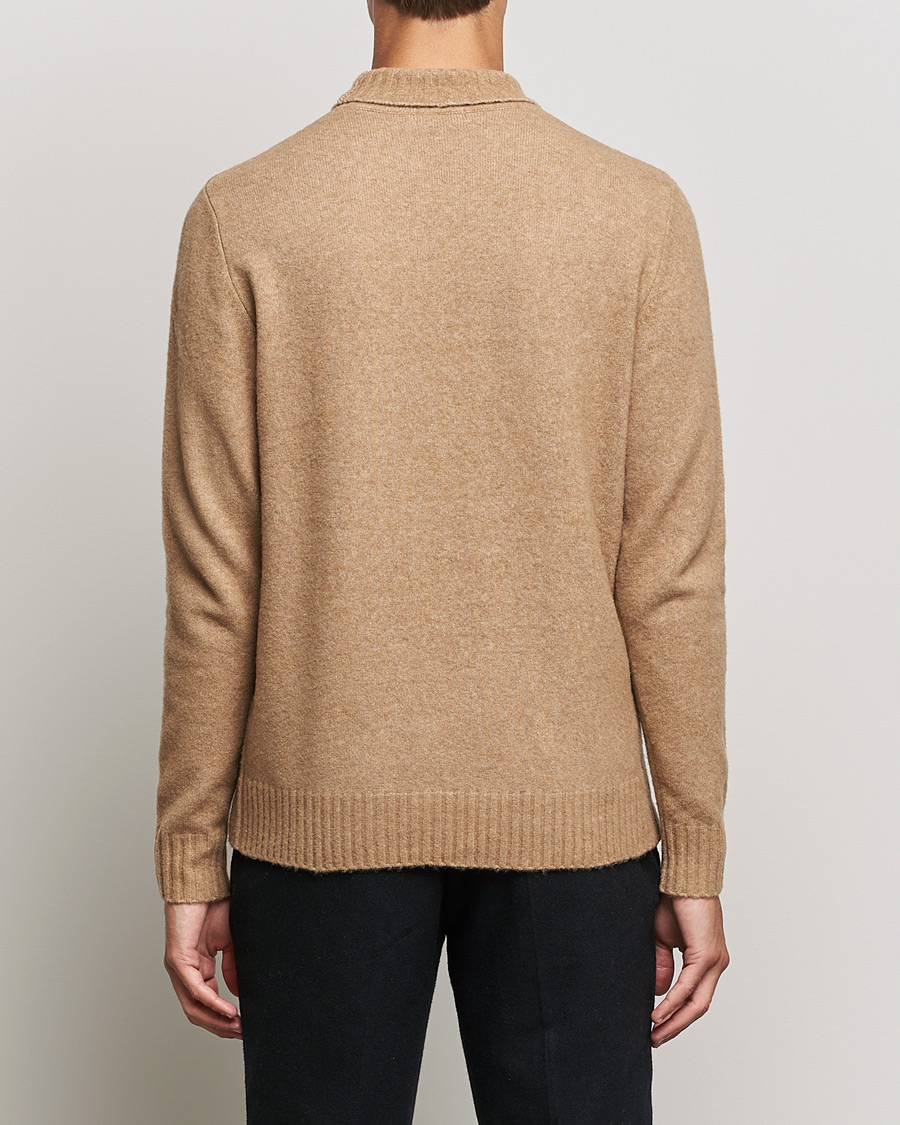 Men | Sweaters & Knitwear | J.Lindeberg | Orian Wool Blend Turtleneck Tiger Brown