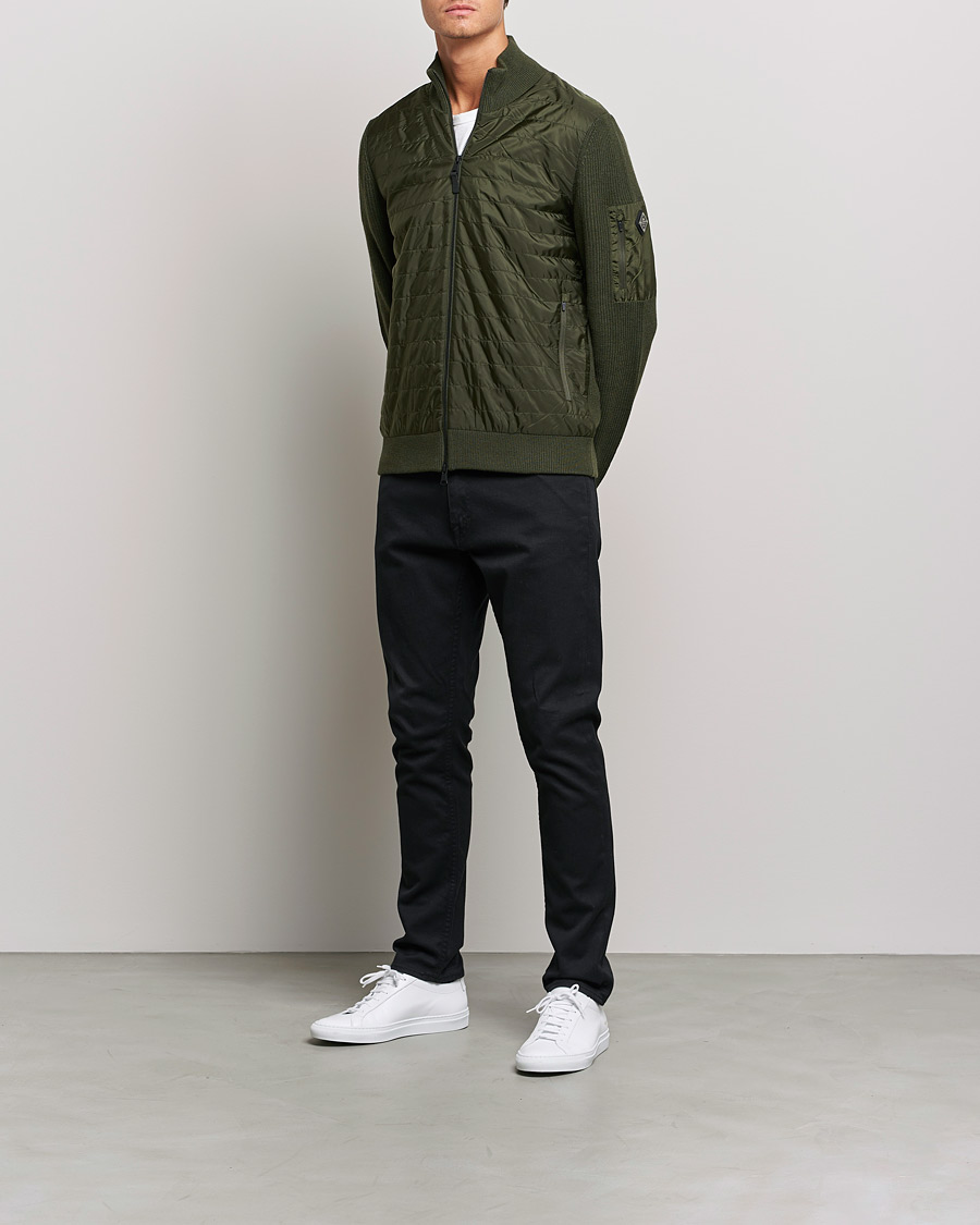 Men |  | J.Lindeberg | Beck Knitted Hybrid Jacket Forest Green