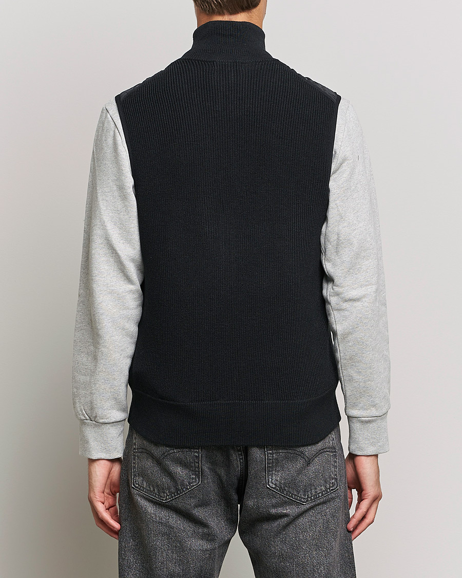 J.Lindeberg Becket Knitted Hybrid Zip Vest Black at CareOfCarl.com