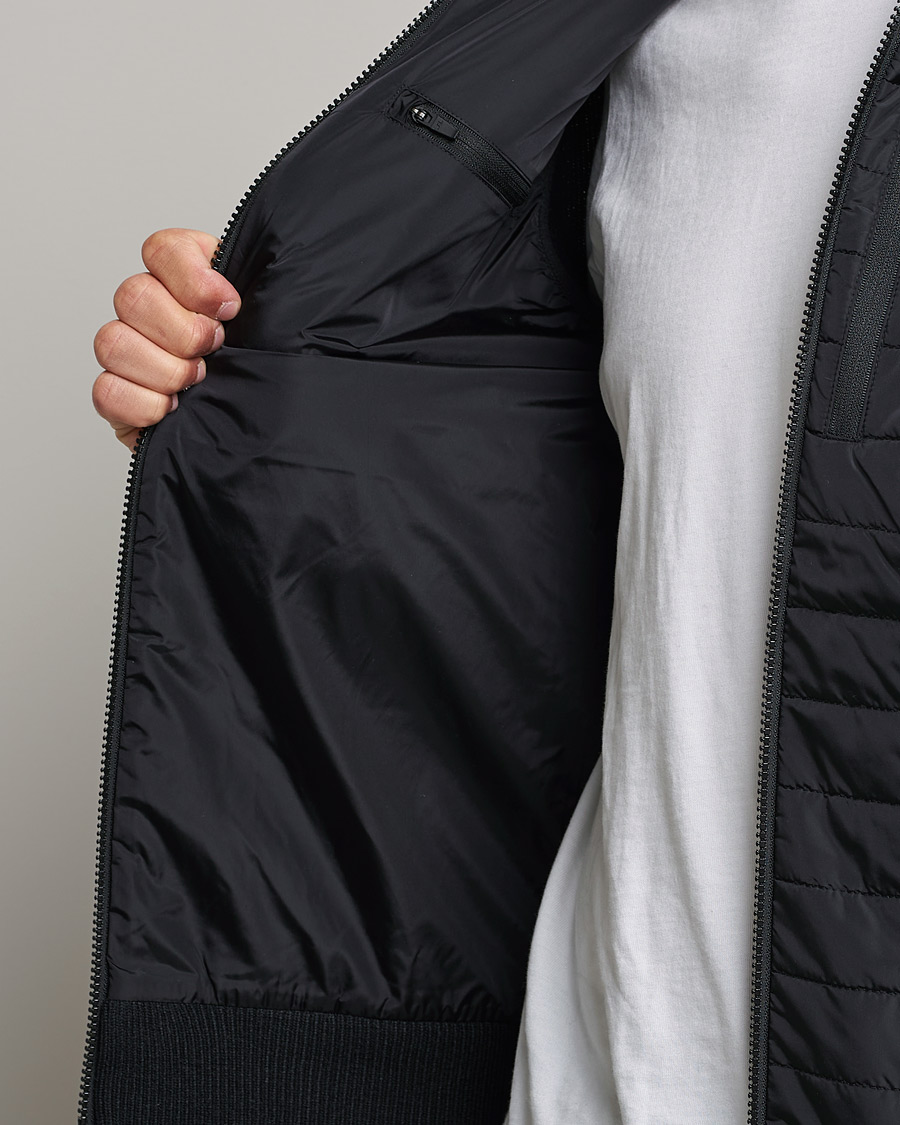 Men | Sweaters & Knitwear | J.Lindeberg | Pierre Knitted Hybrid Full Zip Hood Black