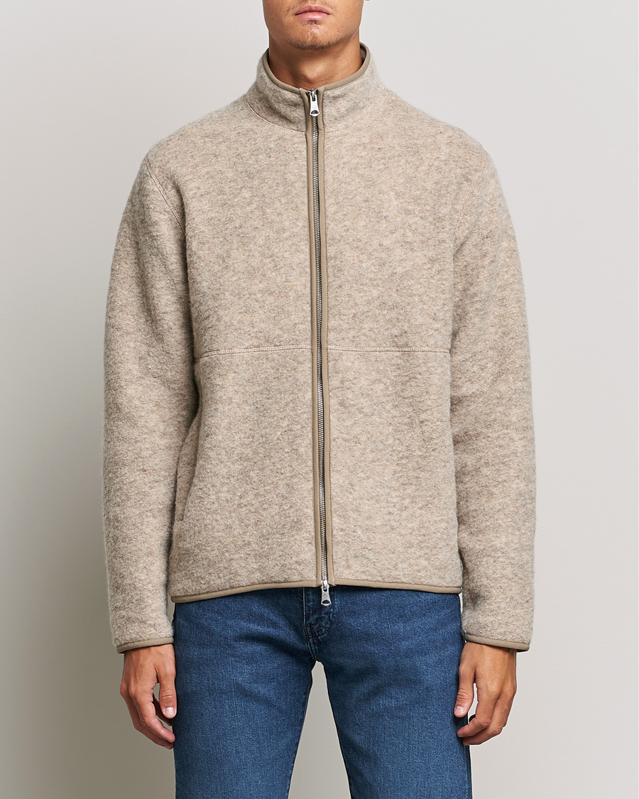 J.Lindeberg Dustin Wool Fleece Jacket Tiger Brown at CareOfCarl.com