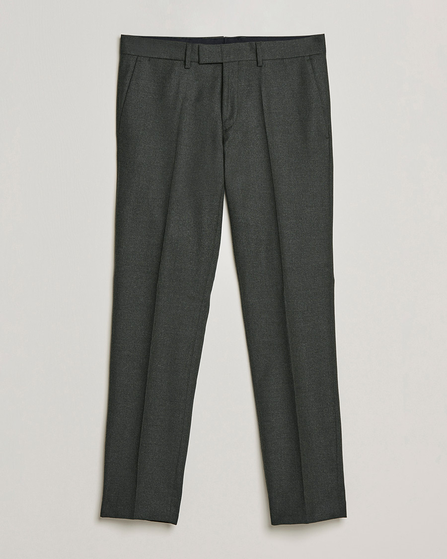 Men | Flannel Trousers | J.Lindeberg | Grant Stretch Flannel Trousers Forest Green
