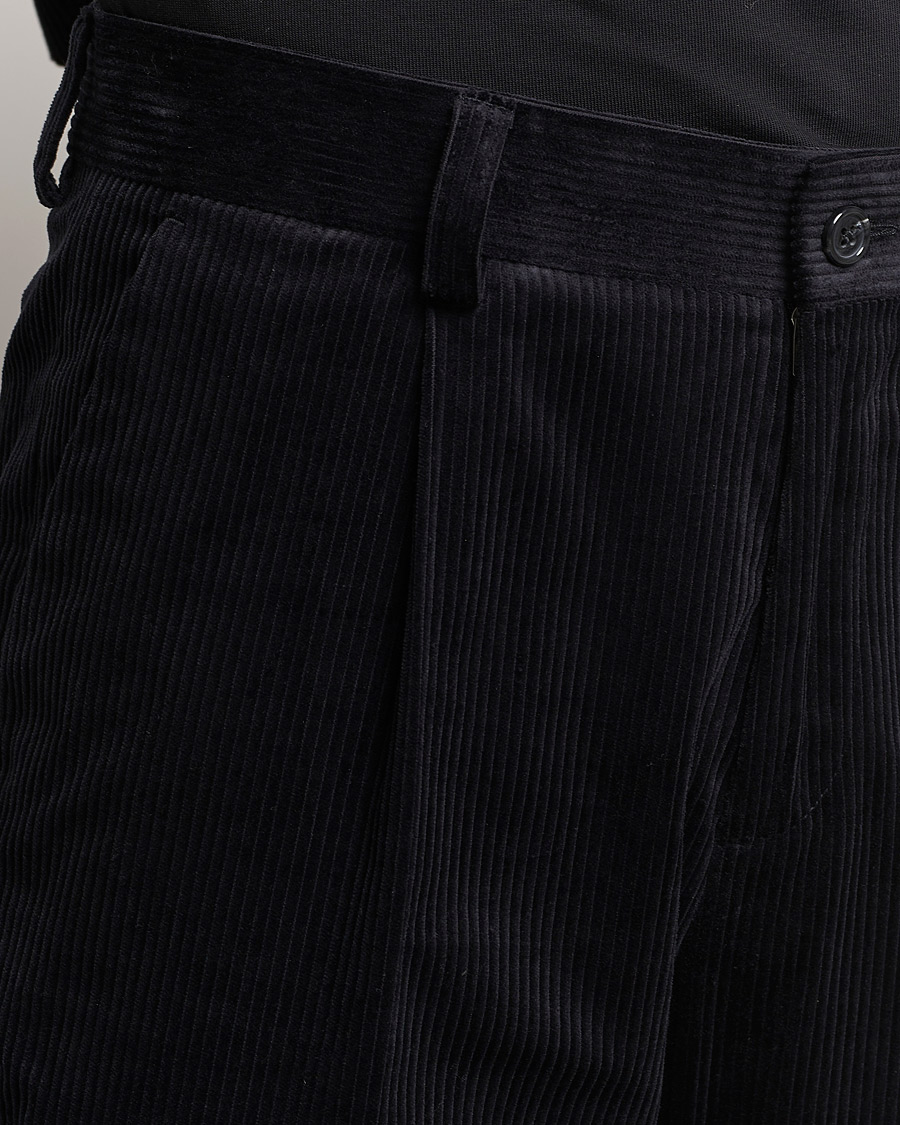 Men | Trousers | J.Lindeberg | Gordon Pleated Corduroy Trousers Black