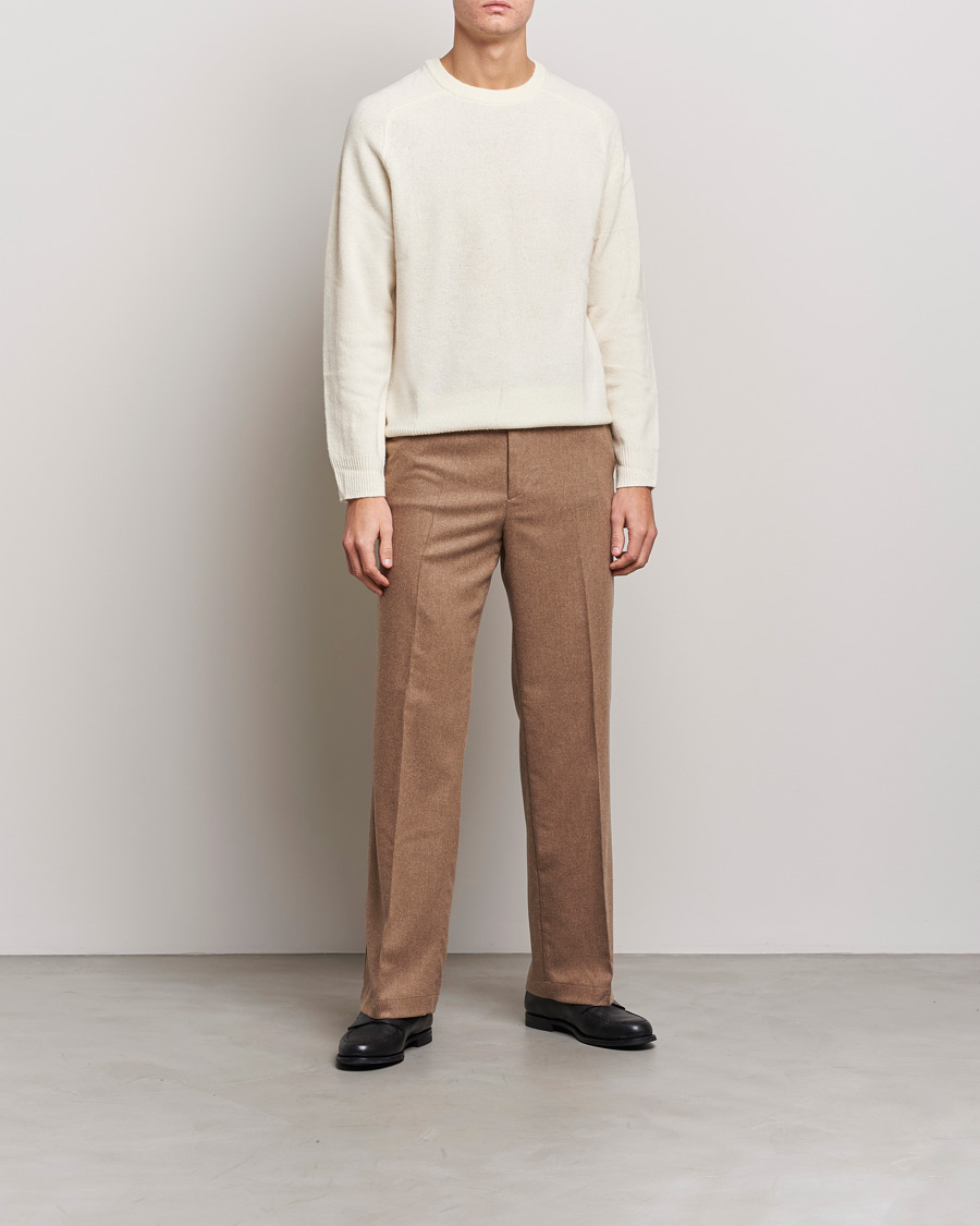 Men | Trousers | J.Lindeberg | Haij Clean Flannel Trousers Tiger Brown