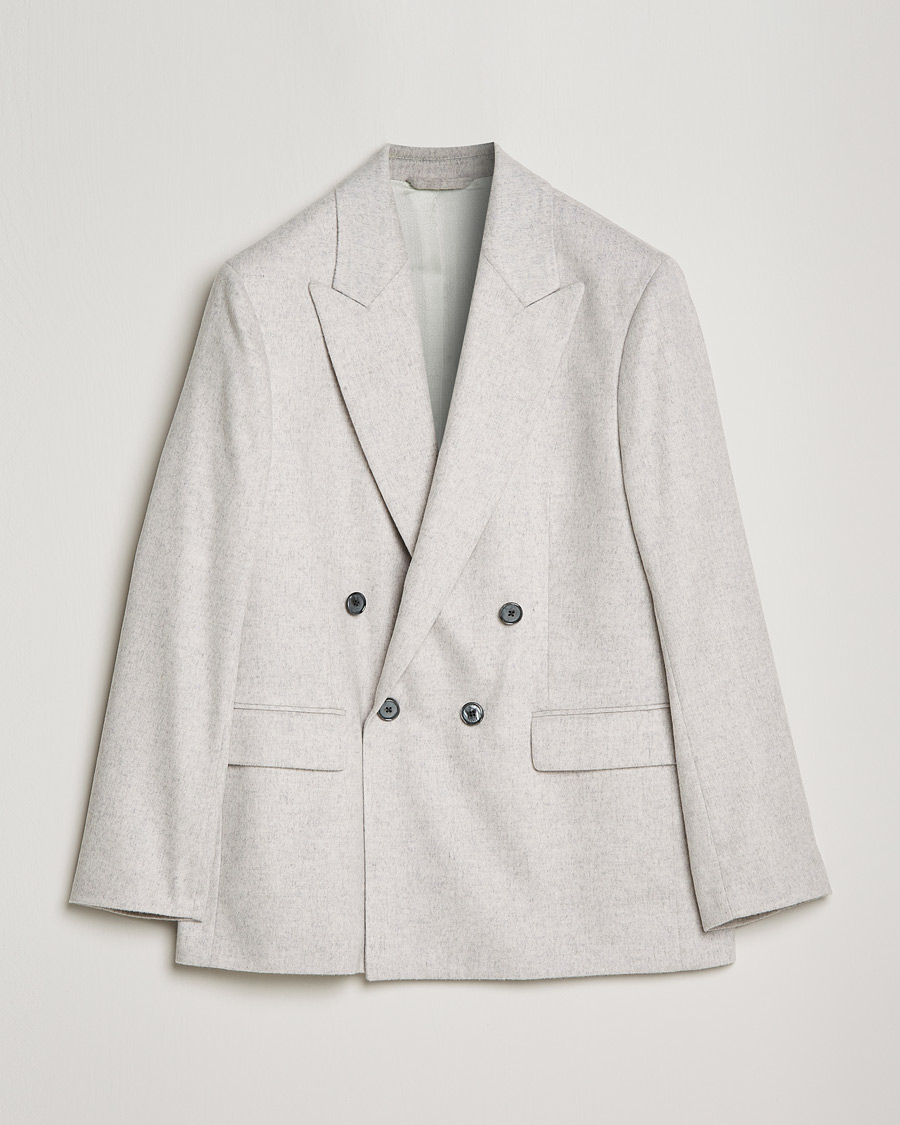 Men | Blazers | J.Lindeberg | David Carded Wool Flannel DB Blazer Micro Chip