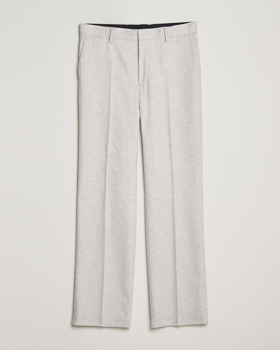 Men | Flannel Trousers | J.Lindeberg | Ranon Carded Wool Flannel Trousers Micro Chip