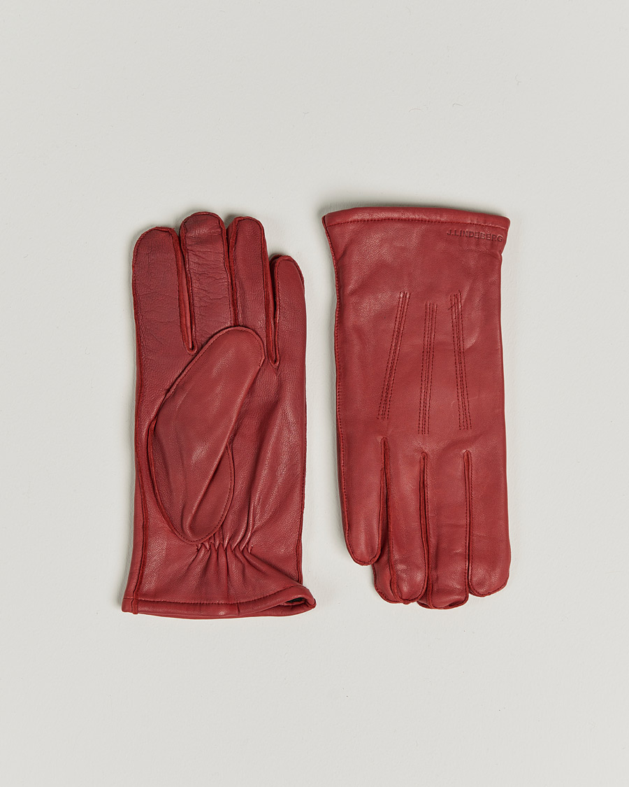 Men | J.Lindeberg Milo Leather Glove Fired Brick | J.Lindeberg | Milo Leather Glove Fired Brick